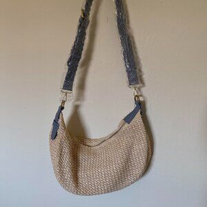 NWT Jules Kay Cream Woven Faux Leather Bag